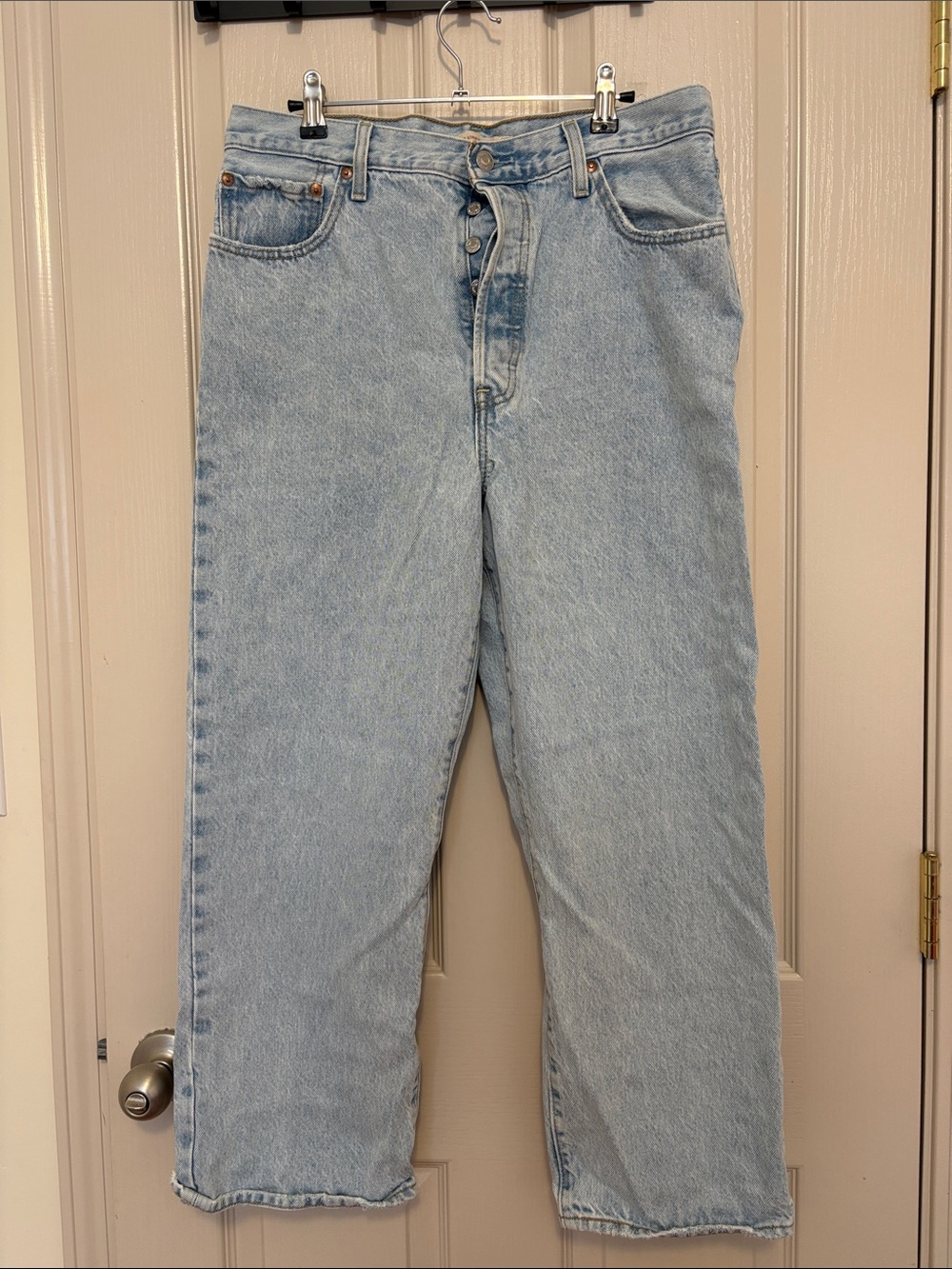 Levi's Light Blue Ribcage Straight Ankle Jeans
